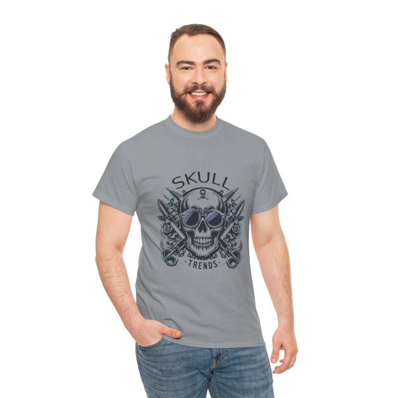 Skull Trends Logo Tshirt - Unisex Heavy Cotton Tee - Image 202