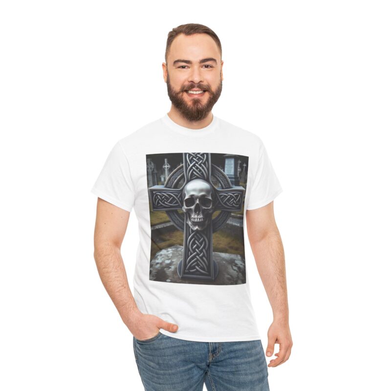 Skull Trends - Celtic Cross Unisex Heavy Cotton Tee - Image 40