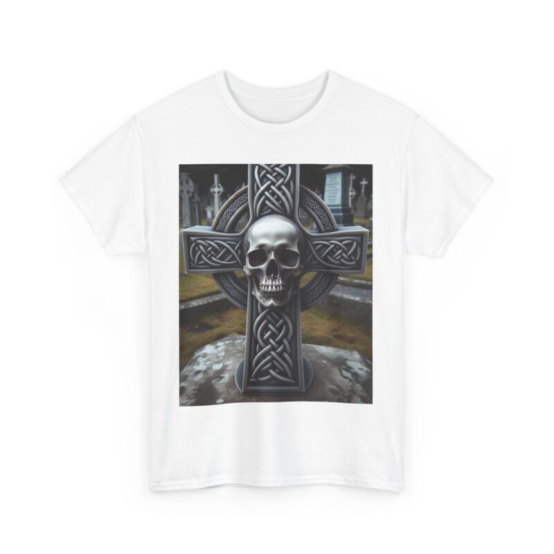 Skull Trends - Celtic Cross Unisex Heavy Cotton Tee - Image 30