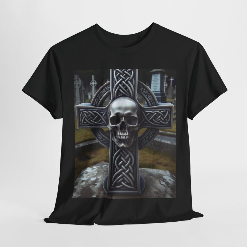 Skull Trends - Celtic Cross Unisex Heavy Cotton Tee - Image 6