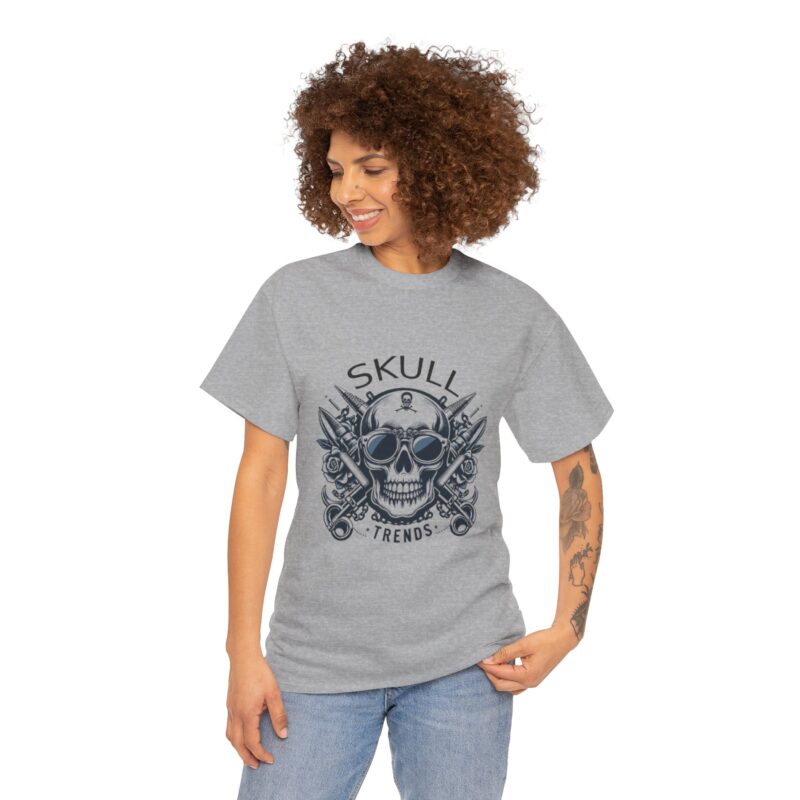 Skull Trends Logo Tshirt - Unisex Heavy Cotton Tee - Image 146