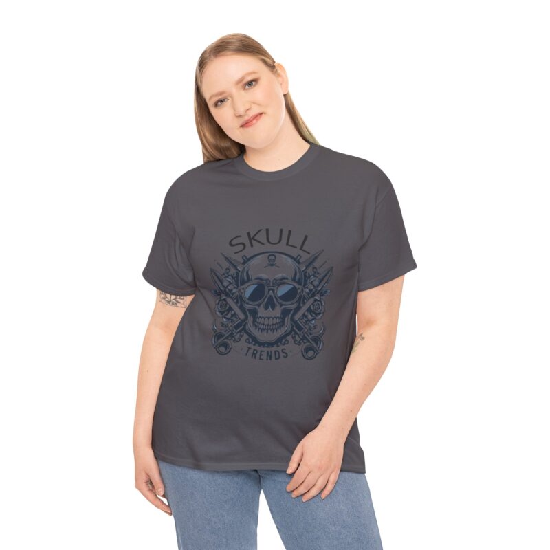 Skull Trends Logo Tshirt - Unisex Heavy Cotton Tee - Image 282