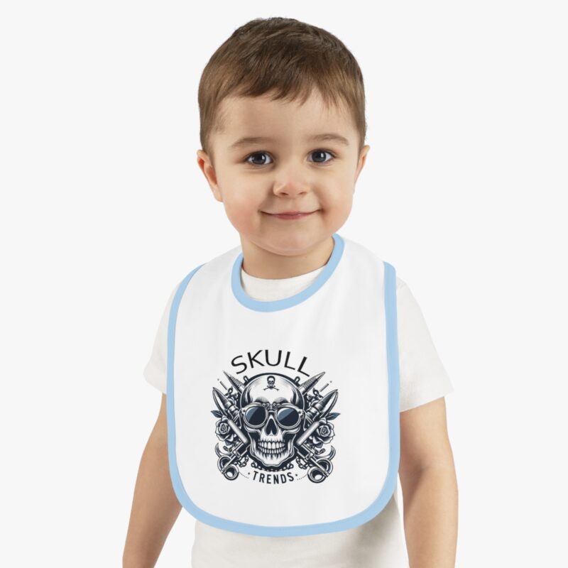 Skull Trends - Baby Contrast Trim Jersey Bib - Image 8