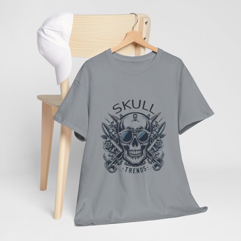 Skull Trends Logo Tshirt - Unisex Heavy Cotton Tee - Image 197