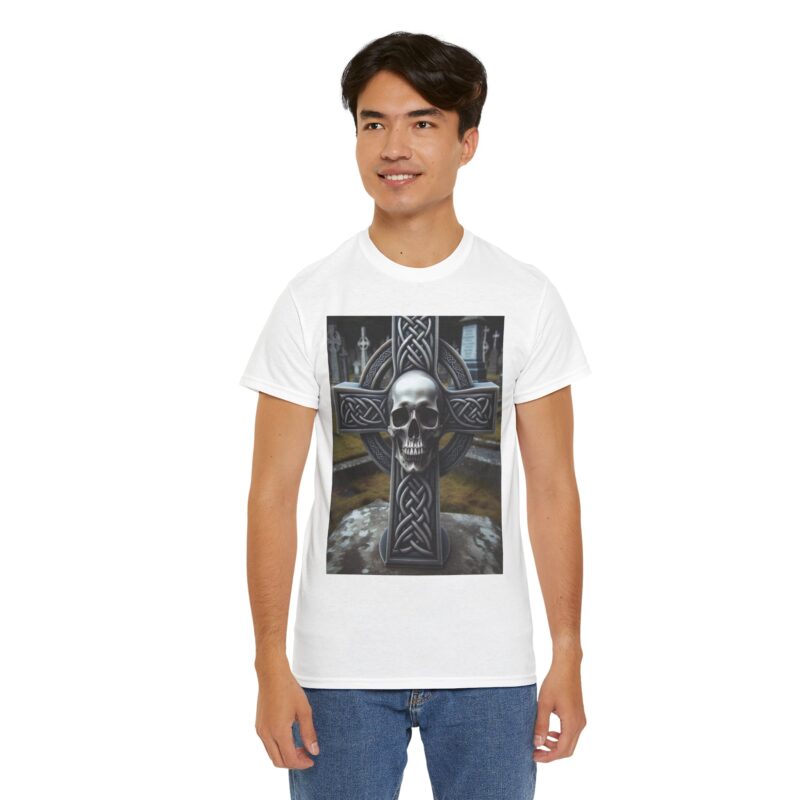 Skull Trends - Celtic Cross Unisex Heavy Cotton Tee - Image 48