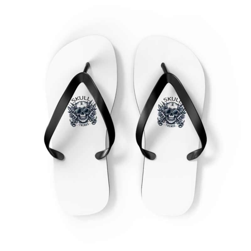 Skull Trends - Unisex Logo Flip Flops - Image 11