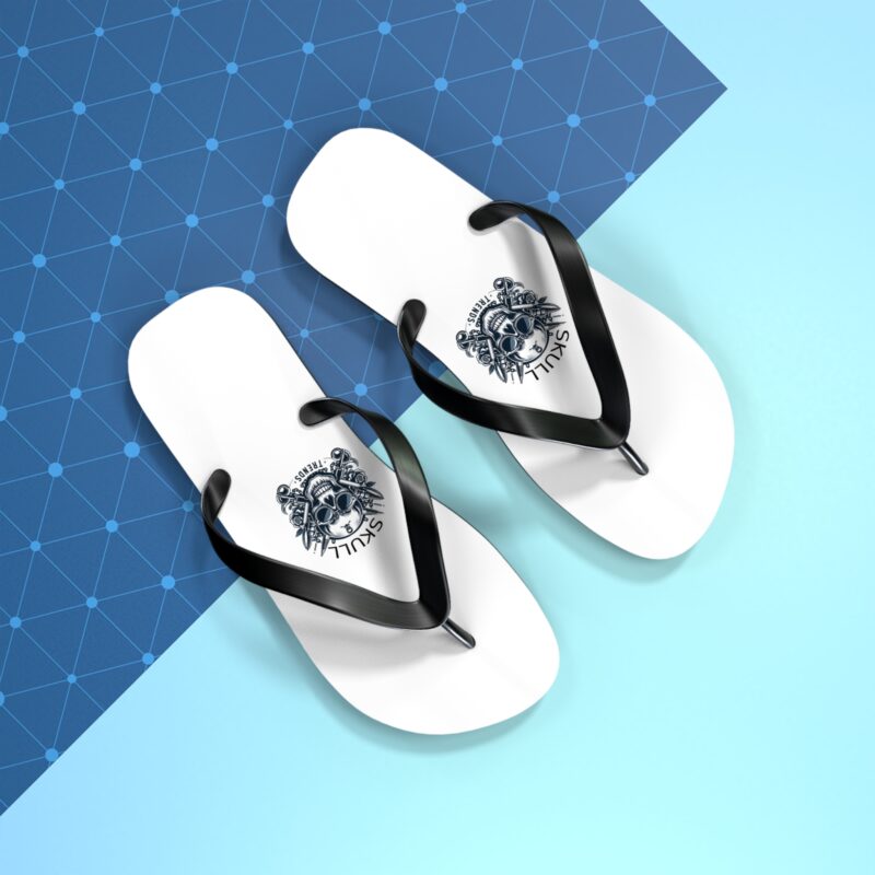 Skull Trends - Unisex Logo Flip Flops - Image 10