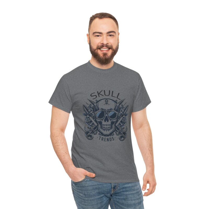 Skull Trends Logo Tshirt - Unisex Heavy Cotton Tee - Image 229