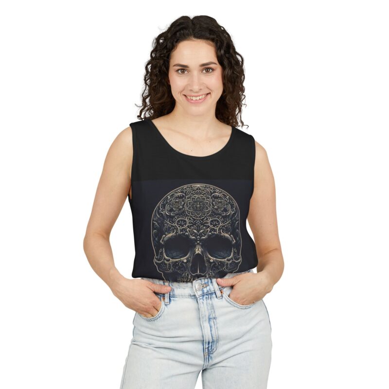 Large Skull - Unisex Garment-Dyed Tank Top - Image 3