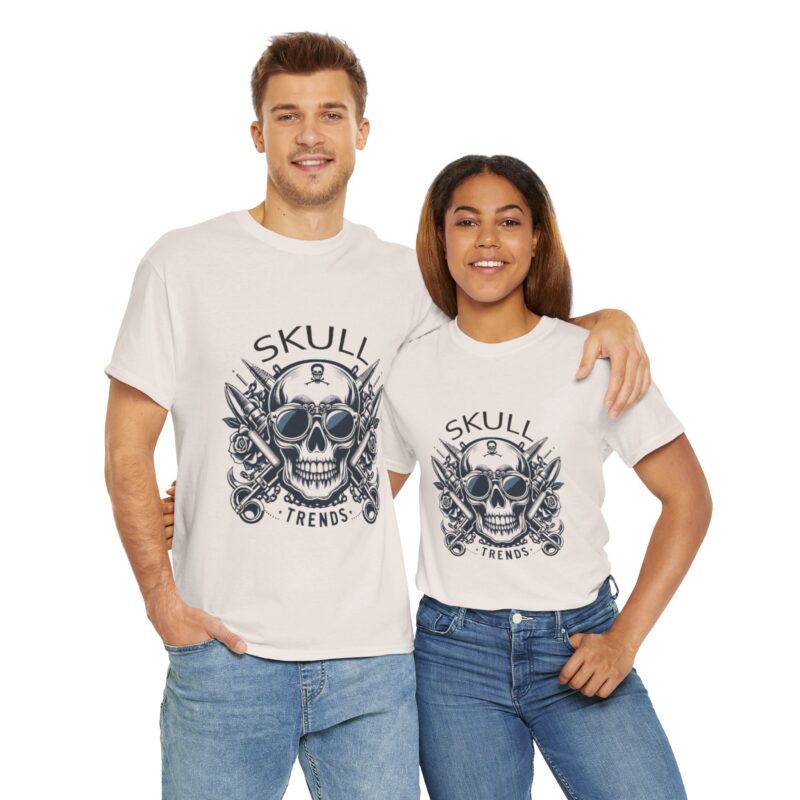 Skull Trends Logo Tshirt - Unisex Heavy Cotton Tee - Image 132