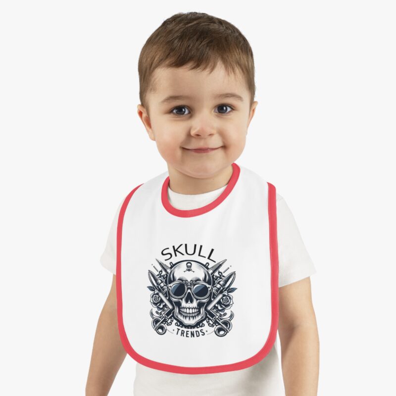 Skull Trends - Baby Contrast Trim Jersey Bib - Image 14