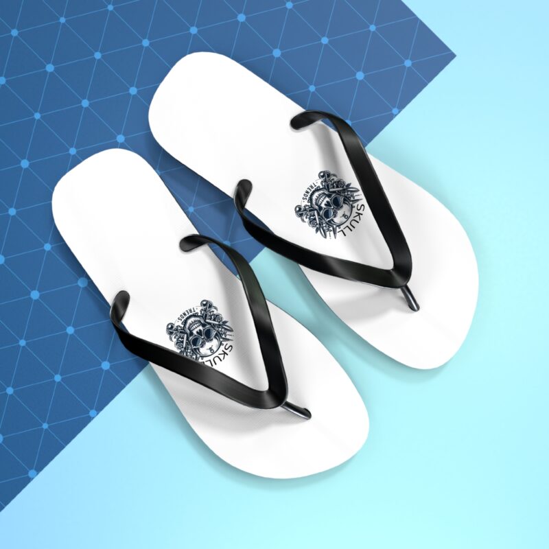 Skull Trends - Unisex Logo Flip Flops - Image 5