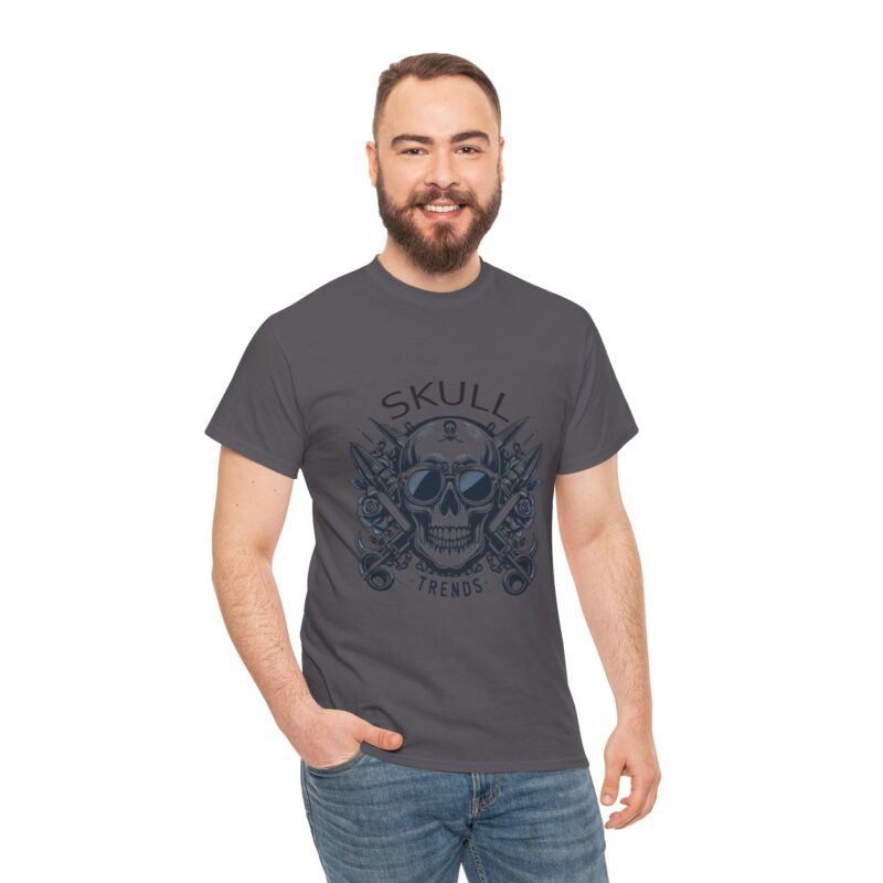 Skull Trends Logo Tshirt - Unisex Heavy Cotton Tee - Image 283