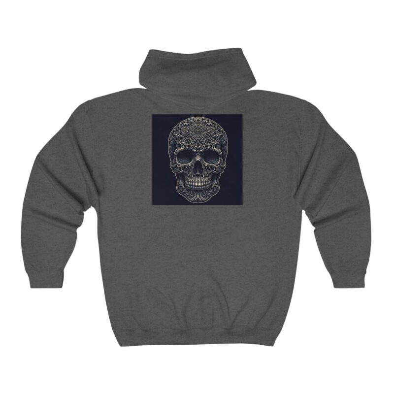 Large Skull - Unisex Heavy Blend™ Full Zip Hooded Sweatshirt - Image 4