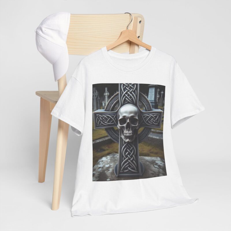 Skull Trends - Celtic Cross Unisex Heavy Cotton Tee - Image 35