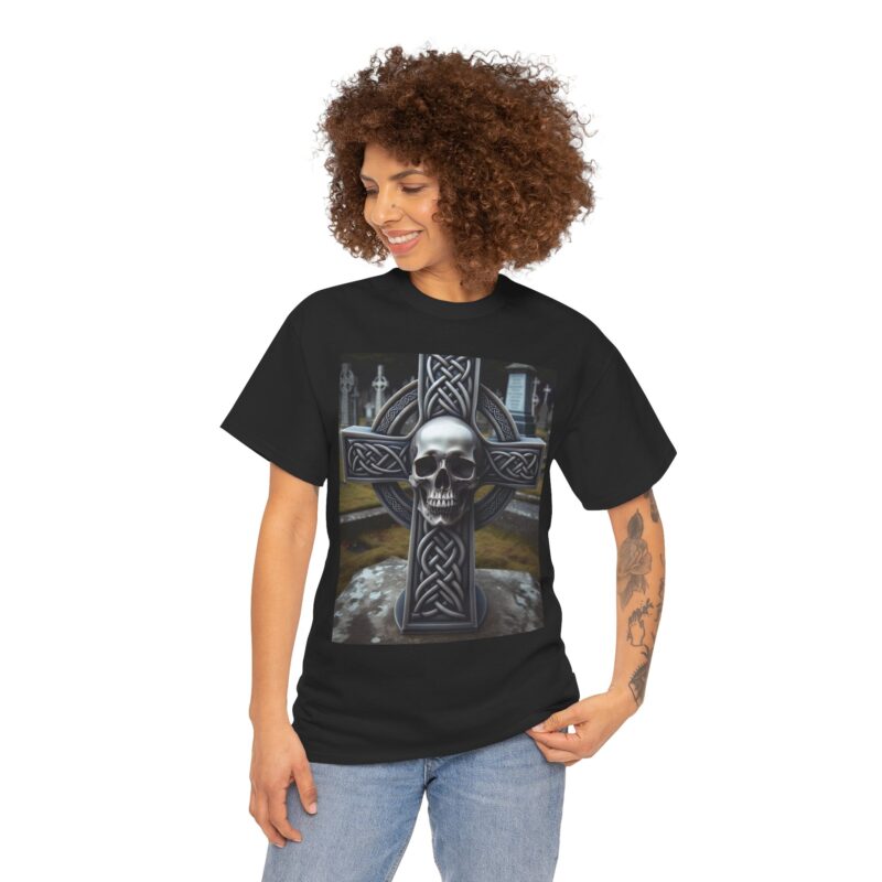 Skull Trends - Celtic Cross Unisex Heavy Cotton Tee - Image 11