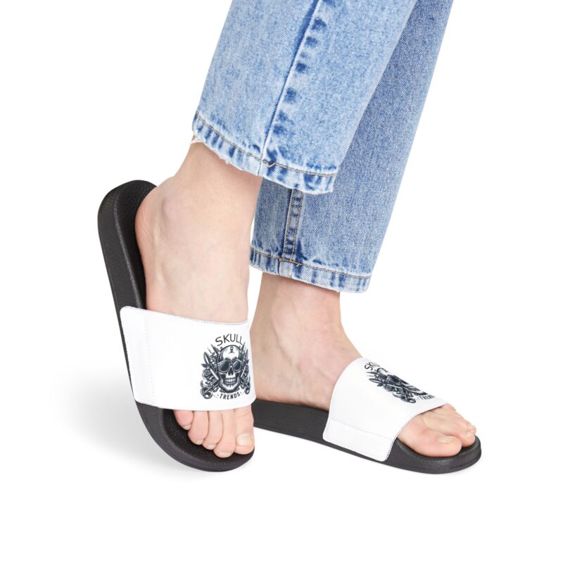 Large Skull - White Women's Removable-Strap Sandals - Image 11