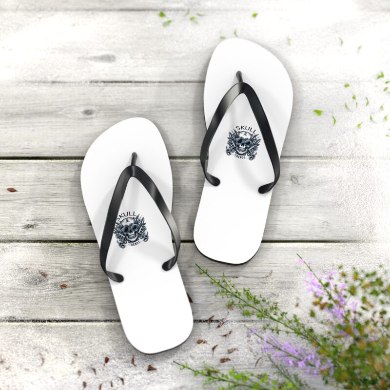 Skull Trends - Unisex Logo Flip Flops - Image 19