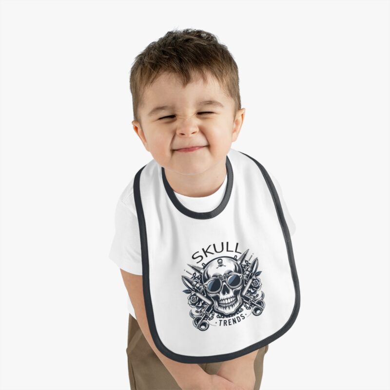 Skull Trends - Baby Contrast Trim Jersey Bib - Image 6