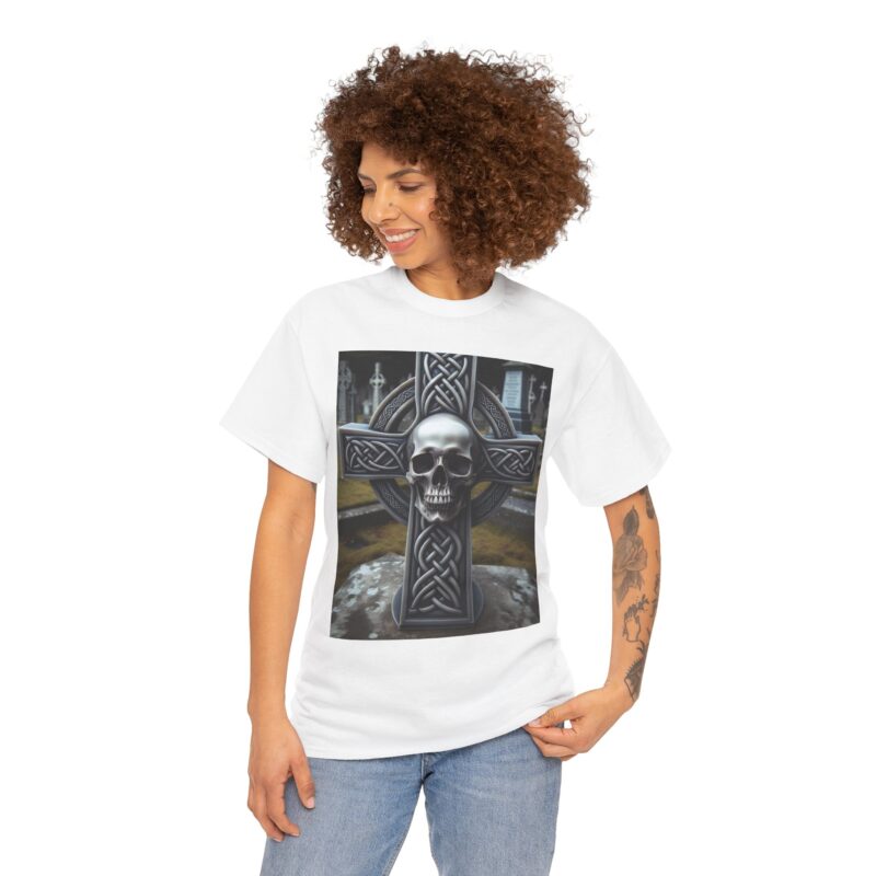 Skull Trends - Celtic Cross Unisex Heavy Cotton Tee - Image 38