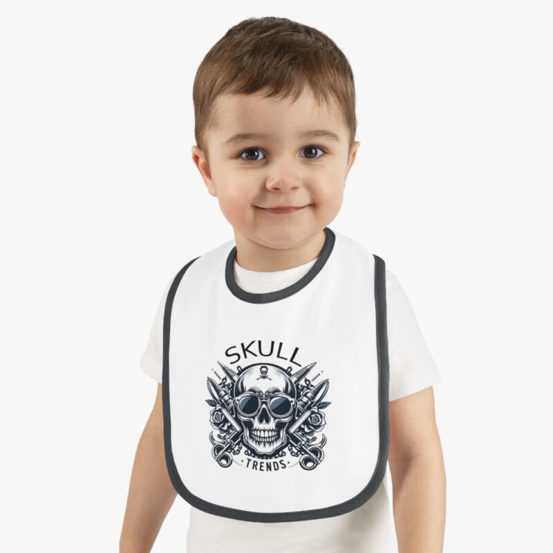 Skull Trends - Baby Contrast Trim Jersey Bib - Image 5