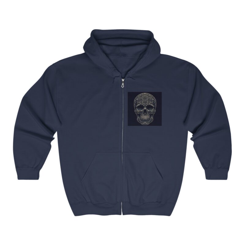 Large Skull - Unisex Heavy Blend™ Full Zip Hooded Sweatshirt - Image 5