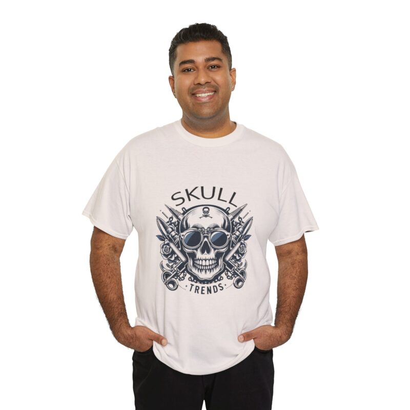 Skull Trends Logo Tshirt - Unisex Heavy Cotton Tee - Image 125